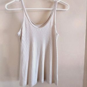 A New Day cream medium womens ribbed scoop neck tank
